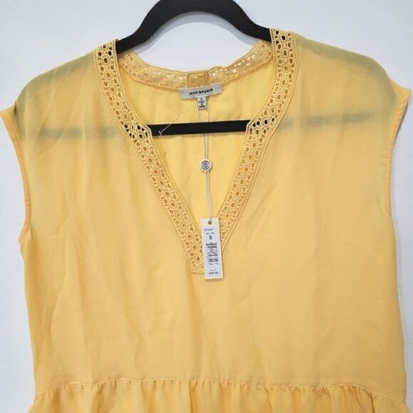 Max Studio Yellow🌻 tunic top Size Small - Picture 8 of 10